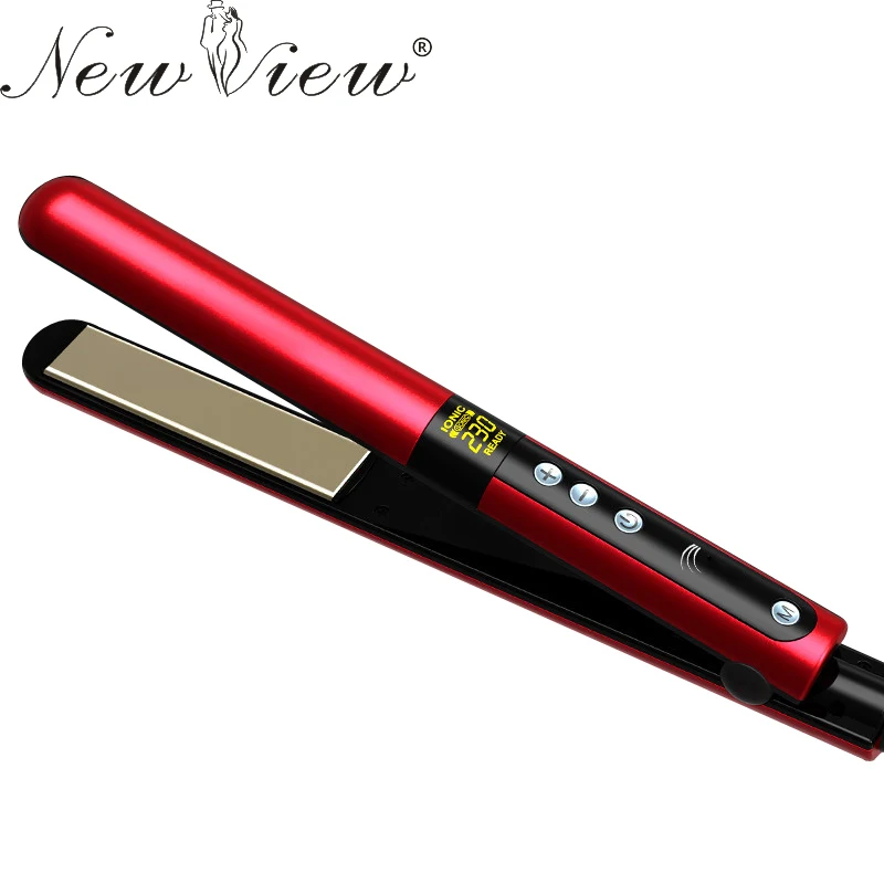 NewView Grade Ceramic Hair Straightening Flat Iron Intelligent LCD Professional Hair Curler Curling Straightener Irons