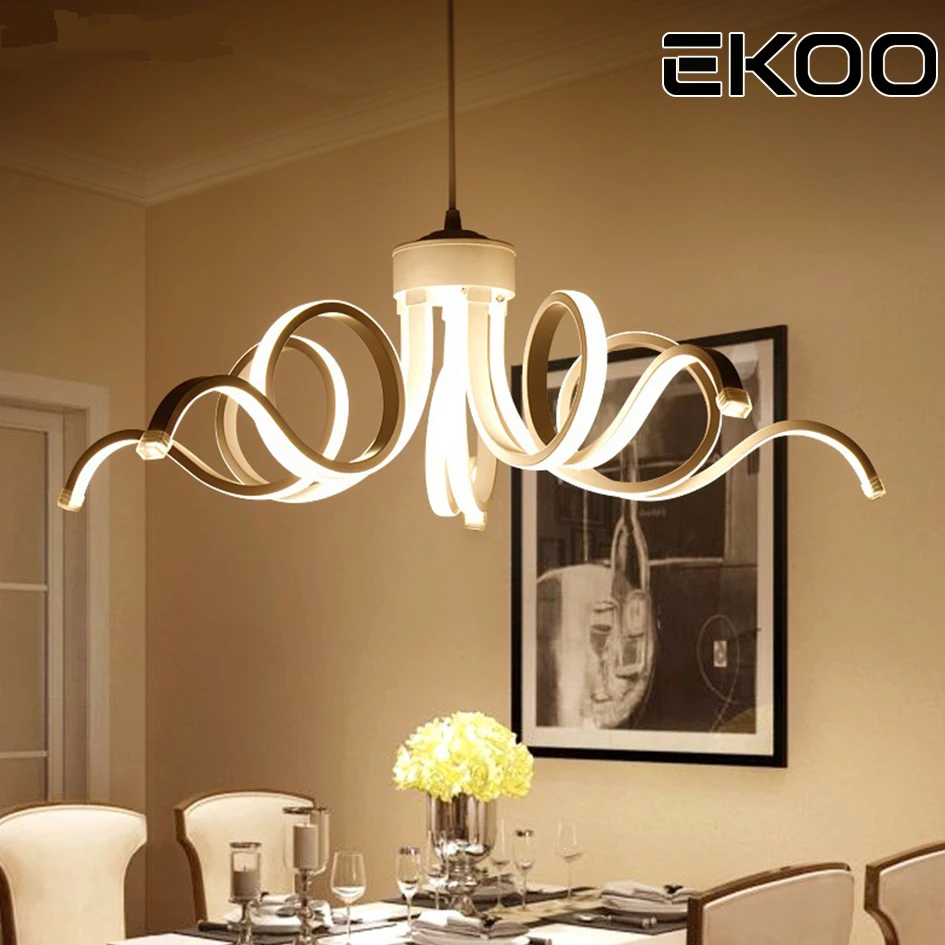 

EKOO Modern LED Handing light Round Dimmable Pendant Light Cafe Bar Office Home