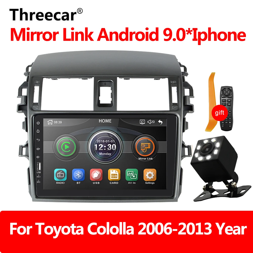 Comprar Radio del coche enlace espejo autoradio 2 din para Toyota Corolla E140 150 2008 2009 2010 2011 2012 2013 cámara trasera estéreo Auto
