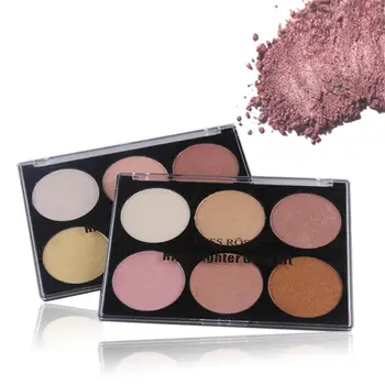 

6 Colors Highlight Powder Palette 3D V Shimmer Face Foundation Makeup Bronzer Concealer Contour Highlighter Palette Cosmetic