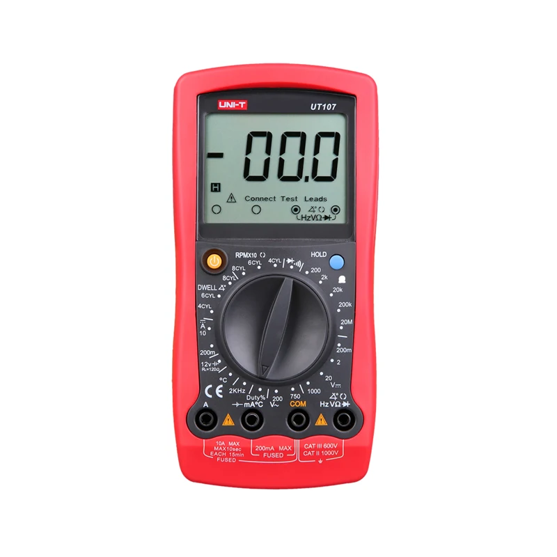 UNI-T UT107 LCD Handheld Automotive Multi-Purpose AC/DC Testers Voltage Temp Multimeters Voltmeter Resistance Frequency Tester |
