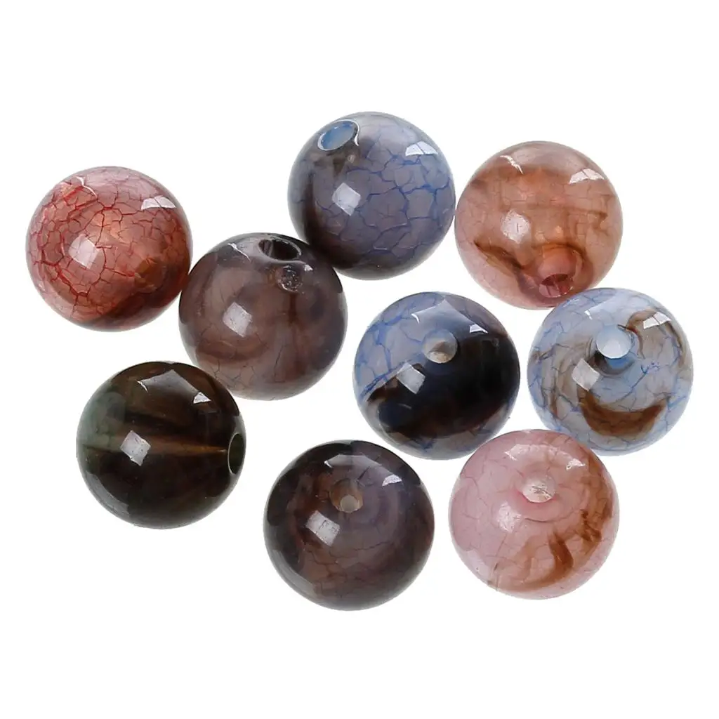 

DoreenBeads Acrylic Spacer Beads Round At Random Crack Pattern About 10mm( 3/8") Dia, Hole: Approx 1.9mm, 20 PCs