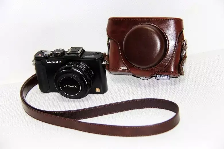 Кожаный чехол для камеры Panasonic Lumix сумка LX7 LX5 LX3 с плечевым ремнем в наличии на