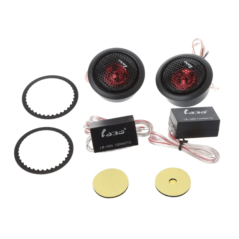 

2 Pcs 12V 92dB 2500-20KHz 120W Car Dome Tweeter Audio Loudspeaker Car Stereo Treble Speaker
