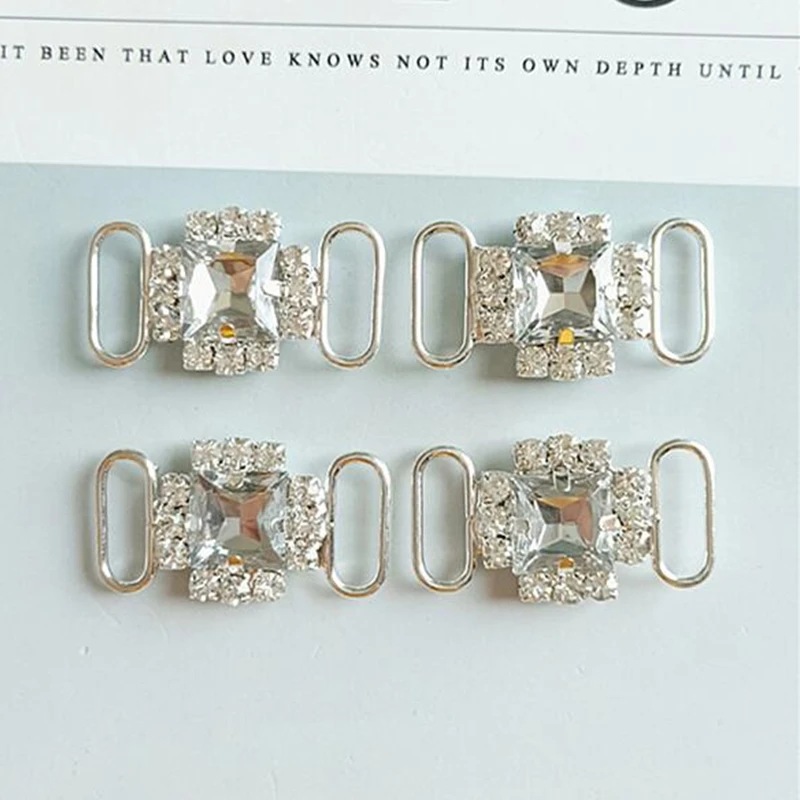 Кристальная стразы пряжка приглашение лента слайдер для свадьбы серебряные