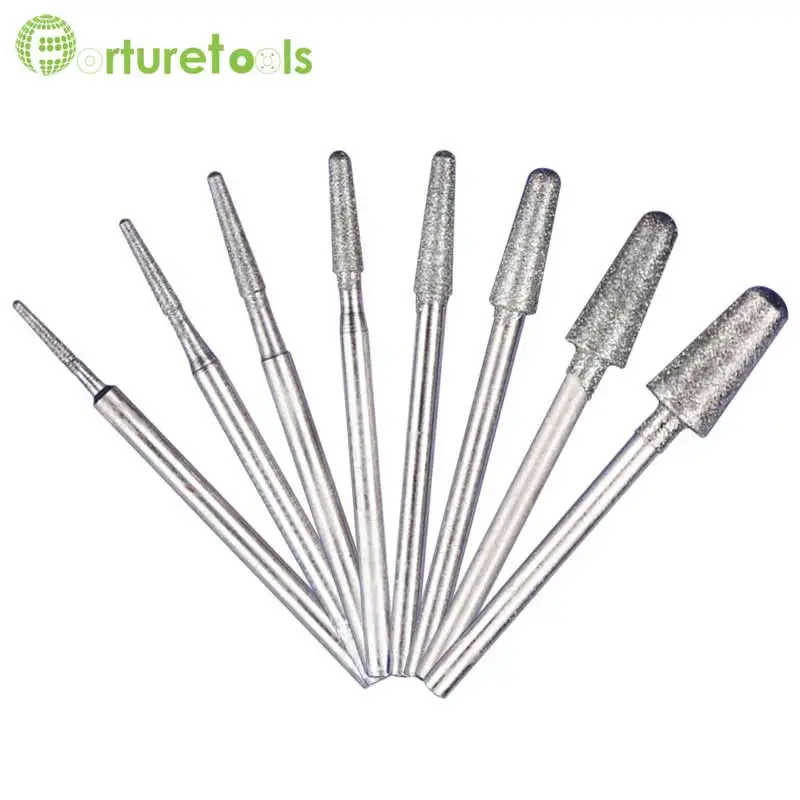 50pcs diamond mounted point dremel rotary tool mounted wheels Head dia 1~6mm Shank dia 2.35mm head type B TZ50