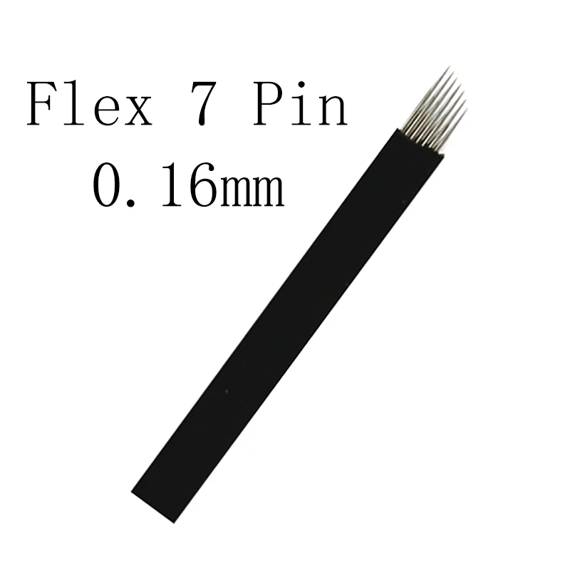 50pcs Black 0.16mm Microblading Needles 7/9/11/12/14/16/17/18 Pins Nano Blade For Permanent Makeup Eyebrow Laminas Tebori