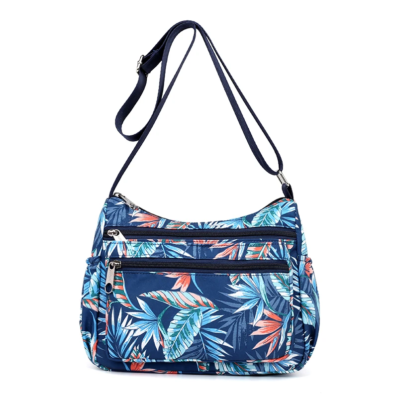 

2018 New Arrivals Casual Should Bags for Women Nylon Print Flowers Waterproof Girls Bags bolsa feminina Zipper Crossbody bags