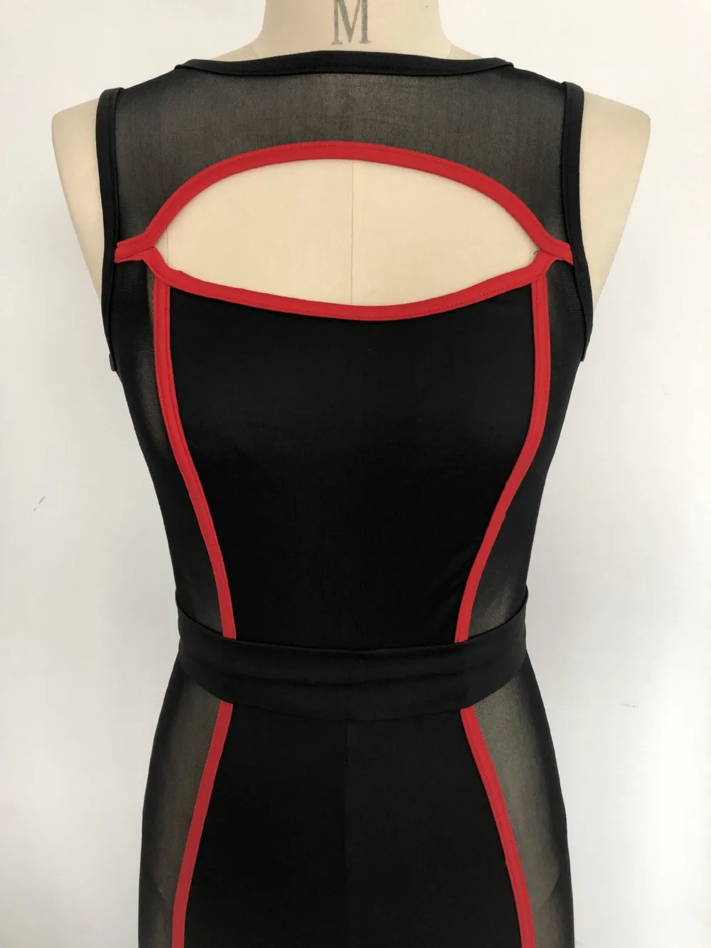 INMOTENG 2019 Мода Лето Черный/Красный/Розовый сетка видеть сквозь Тощий Танк Playsuit Для женщин сексуальное Клубное платье комбинезон S-XXL