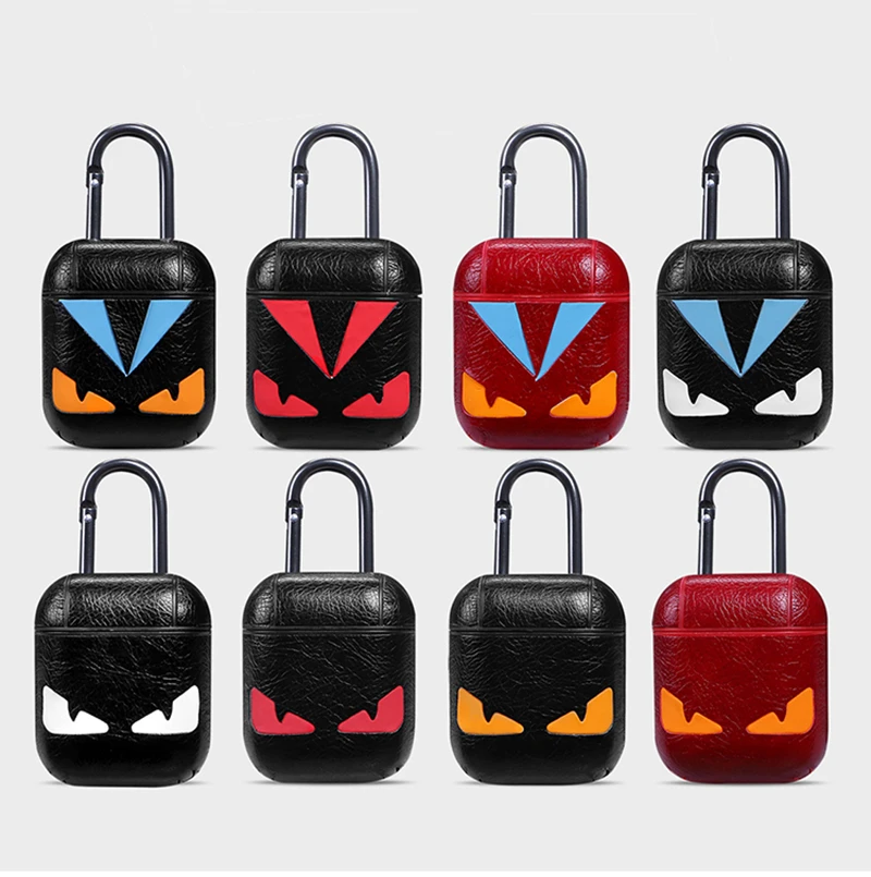 

Luxury brand Devil eyes Owl Leather case For Airpods Protective Wireless Bluetooth Headset Accessories Box Charging Earphone Bag