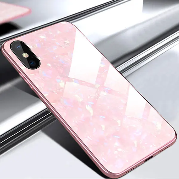 Чехол из закаленного стекла для iPhone 11 Pro, чехол, мягкий силиконовый бампер, жесткий чехол s на iPhone X 7 8 6 Plus XS Max XR Shell - Цвет: pink