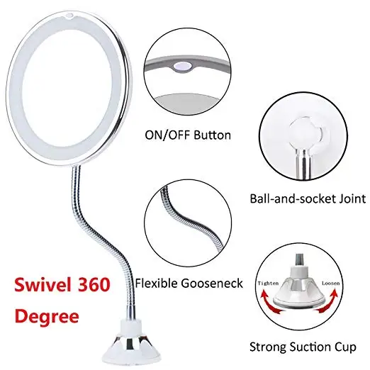 Günstig LED spiegel make up spiegel eitelkeit spiegel 10 mal lupe mit led leuchten wand bad spiegel nacht li1