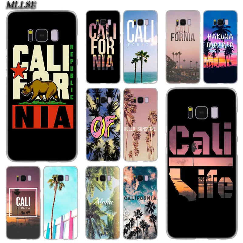 

MLLSE California Palm Trees Fashion Transparent Case Cover for Samsung Galaxy S10 Lite S9 S8 Plus S7 S6 Edge S5 S4 Mini Cover