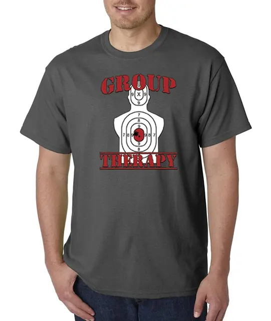 2018 Hot sale Fashion Group Therapy Shooting Target Funny Gun T Shirt S 5XL Tee shirtin T