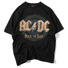 AC/DC Группа рок футболка мужская acdc рок или бюст футболки с принтом Повседневная футболка с круглым вырезом хип хоп короткий рукав хлопок Топ