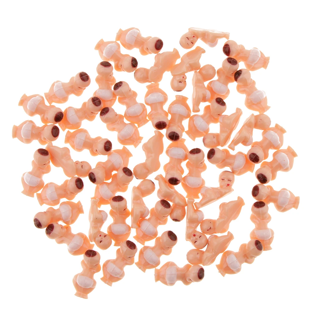 50pcs Lovely Mini Full Body Newborn Kids Dolls for Baby Shower Christening Decor Party Tabletop Ornament DIY Crafts Supplies