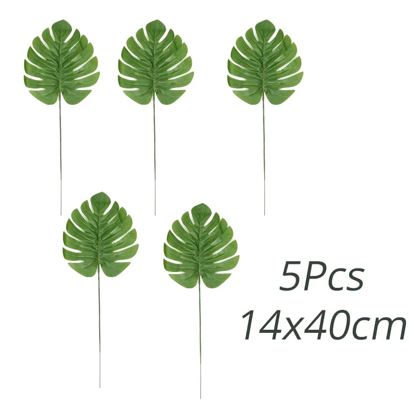 6pcs leaf E Свадебные украшения пальмовый лист шар гирлянда одноразовая Праздничная посуда Гавайский тропический День Рождения украшения для праздничного стола - Цвет: 6pcs leaf E