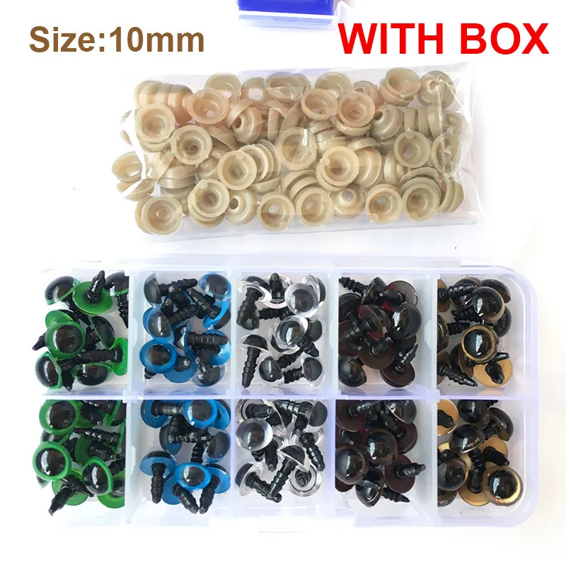 50 Pairs 10mm/12mm Mix Color Plastic Safety Eyes High quality Cute For Teddy Bear Stuffed Toys Snap Animal Dolls Gifts with Plug 9