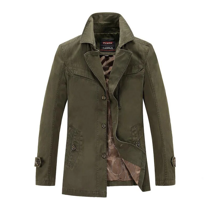 2018 Fashion Jacket Men Casual Business Long Coat Outwear Khaki Color Trench Windbreaker Cotton Men Jackets Bomber Jacket 2018 Fashion Jacket Men Casual Business Long Coat Outwear Khaki Color Trench Windbreaker Cotton Men Jackets Bomber Jacket