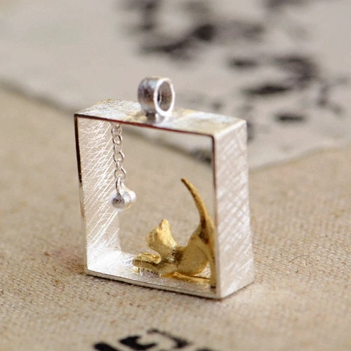 

Fashion 925 Sterling Silver Cat Necklaces Pendants For Women Wedding Long Choker Statement Necklaces Collares Colar