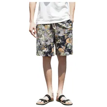 Womail летние мужские шаровары в народном стиле, модные повседневные широкие шорты-шаровары, хлопковые льняные шорты с принтом, Прямая поставка, Apr30