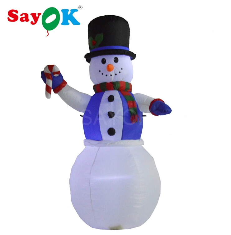 

Christmas Decoration 6 Foot Lighting Inflatable Snowman with Candy Cane for Yard, Lawn, Garden Decorations