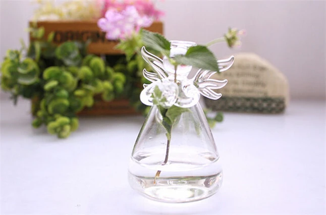 

New Year Gift Hot Sale Valentine's Day Gift Angel Vase Handmade Glass Flower Vase Wedding Home Decoration Fashion Birthday Gift