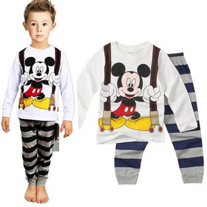 

New 2-7 y cartoon kids pajama sets cotton long sleeve clothing set spring winter child pyjamas set baby girls boys sleep wear