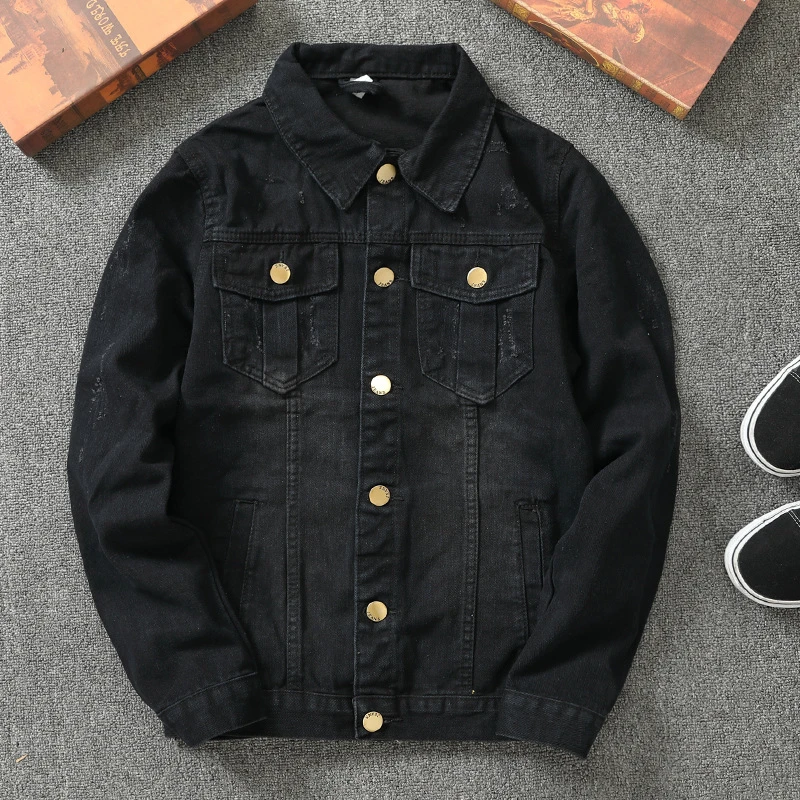 all black with jean jacket