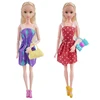 25 Item/Set Accessories=10 Pcs Sorts Beautiful Doll Cloth Short Skirt+5 Doll Handbag +10 Shoes Doll Kid Gift for Barbie Dress ► Photo 2/6