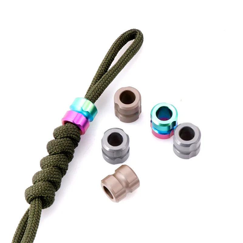 

EDC Titanium Alloy Knife Beads Outdoor Camping Pocket Tool Pure Titanium Umbrella Rope Buckle Beads Folding Knife Beads