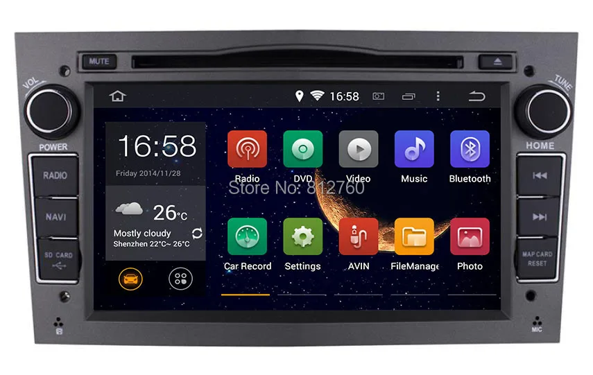 Perfect 1024*600 Quad Core Android 5.1.1 Car DVD GPS For Opel Astra H Vectra Corsa Zafira B C G with 1.6Ghz CPU 1GB RAM 16GB Flash 2