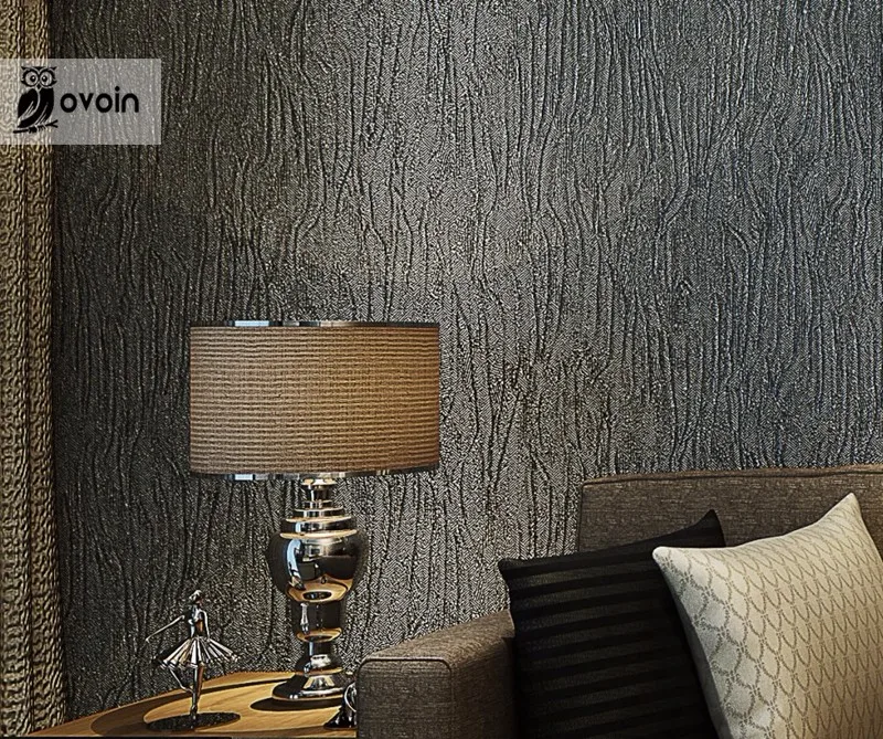 Silver Grey Black Metallic Textured Wallpaper Roll Gray Modern Striped