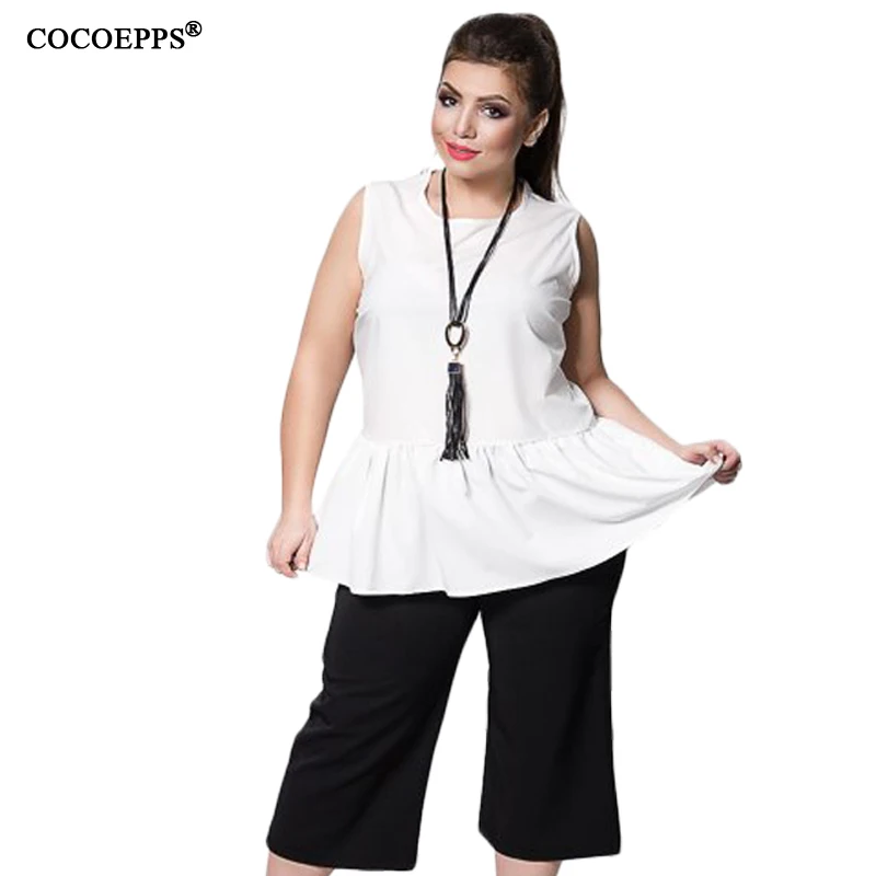 Casual Mujeres Sin Tamaño Gran De cuello Más Ropa Flojo Gasa Mangas Tops Riza O Blusa rosado 2018 6xl La Las Marfil Cocoepps xv5qw8nX5