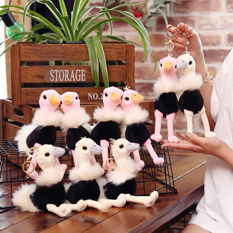 

1Pcs 16cm Cute Simulation Ostrich Plush Key Chain Pendant Toys Soft Cartoon Stuffed Doll Backpack Kawaii Keychain Bag Kids Gifts