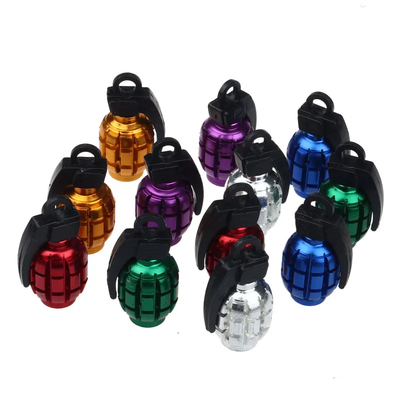 

2PCS/ Car Truck Motorcycle Accessories Bike Valve Cap Grenade Design Aluminum Alloy Car Tire Wheel Valve Stem Caps 4.0#