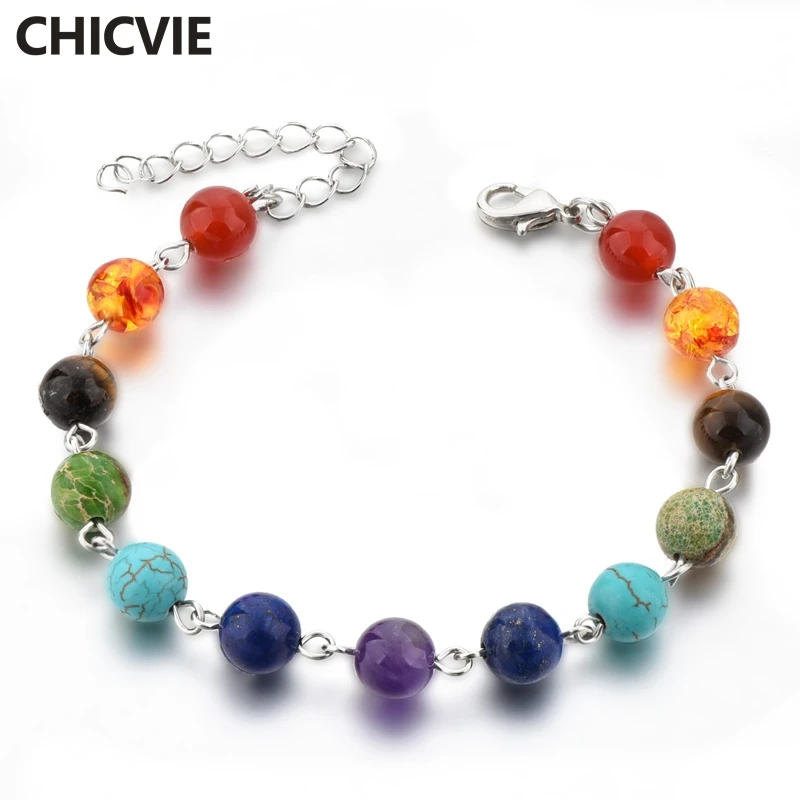 Браслеты CHICVIE для йоги из нержавеющей стали браслеты чакры украшения девушек