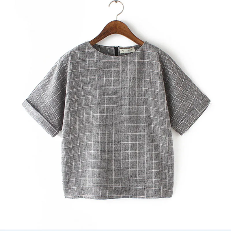 Женская футболка poleras de mujer льняной Топ свободный хлопковый топ лето 2019|poleras