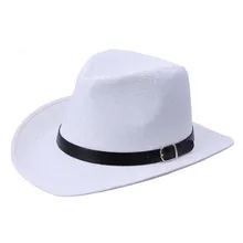 Летняя мужская шляпа, соломенная шляпа, ковбойская шляпа, модная ковбойская кавалерийская шляпа, хит, белая