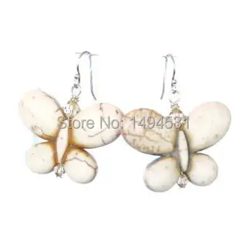 

Wholesale Pearl Jewelry White Crystal Beads Butterfly Earrings