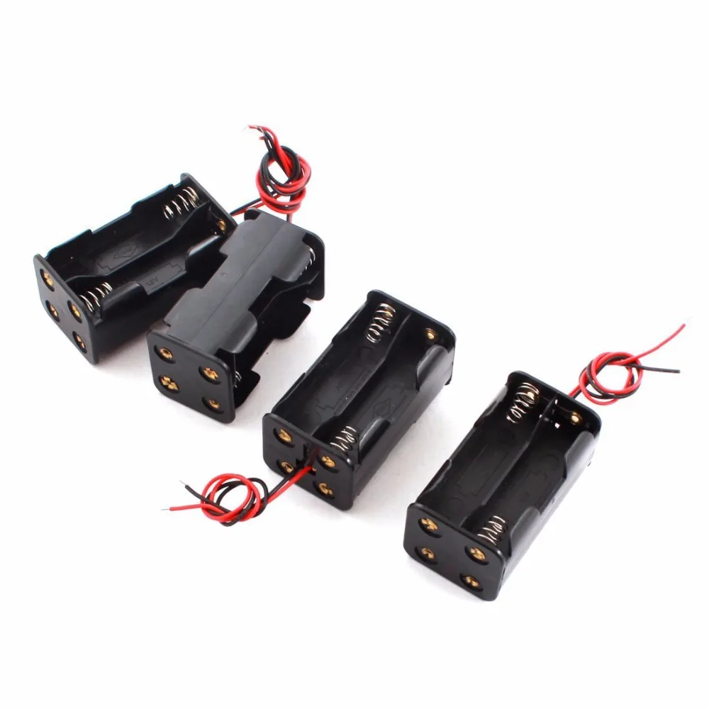 

MasterFire 600 шт./лот коробка для хранения батарей AA 2 слота 4 x AA батареи задняя крышка-держатель Чехол Коробка с проводными выводами