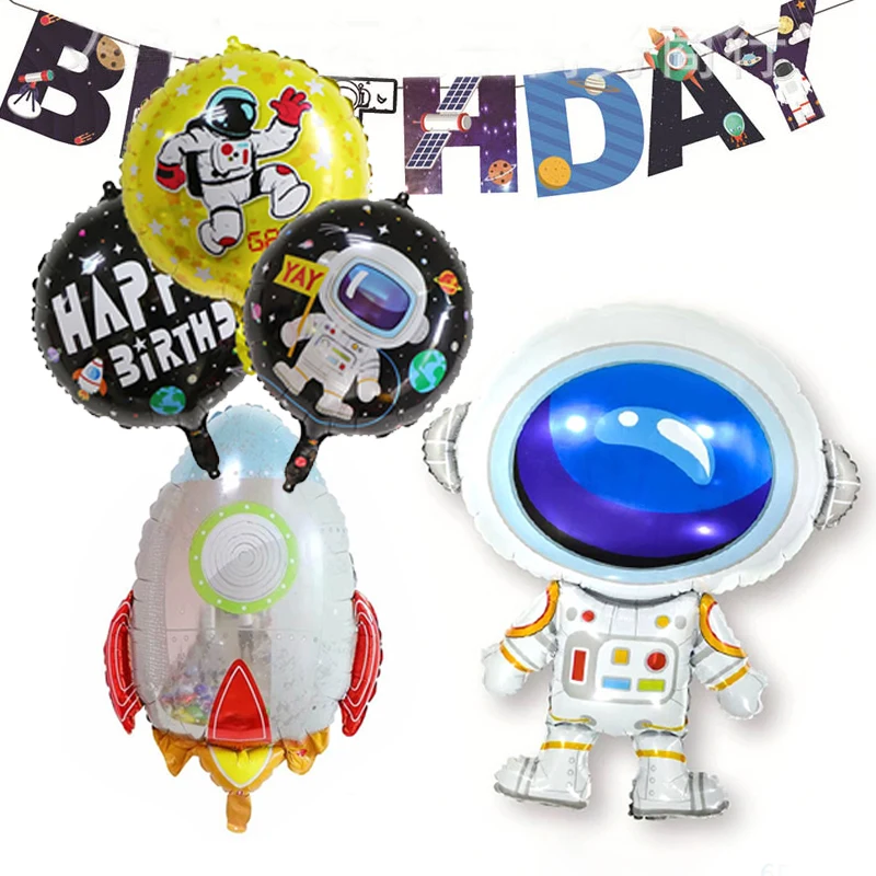 

Baby Super Hero Giant HAPPY BIRTHDAY Party Decorations 1PC Favor Toys Boy Foil Balloons Astronaut Rocket Kids