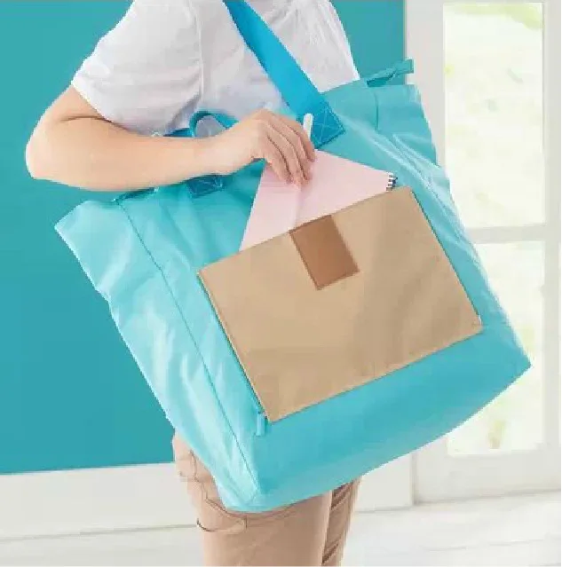 Женская Складная Дорожная водонепроницаемая сумка женская большая нейлоновая сумка на плечо сумка для путешествий Сумки - Цвет: Небесно-голубой
