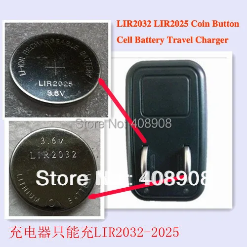 

New LIR2032 LIR2025 Coin Button Cell Battery Travel Charger EU Plug