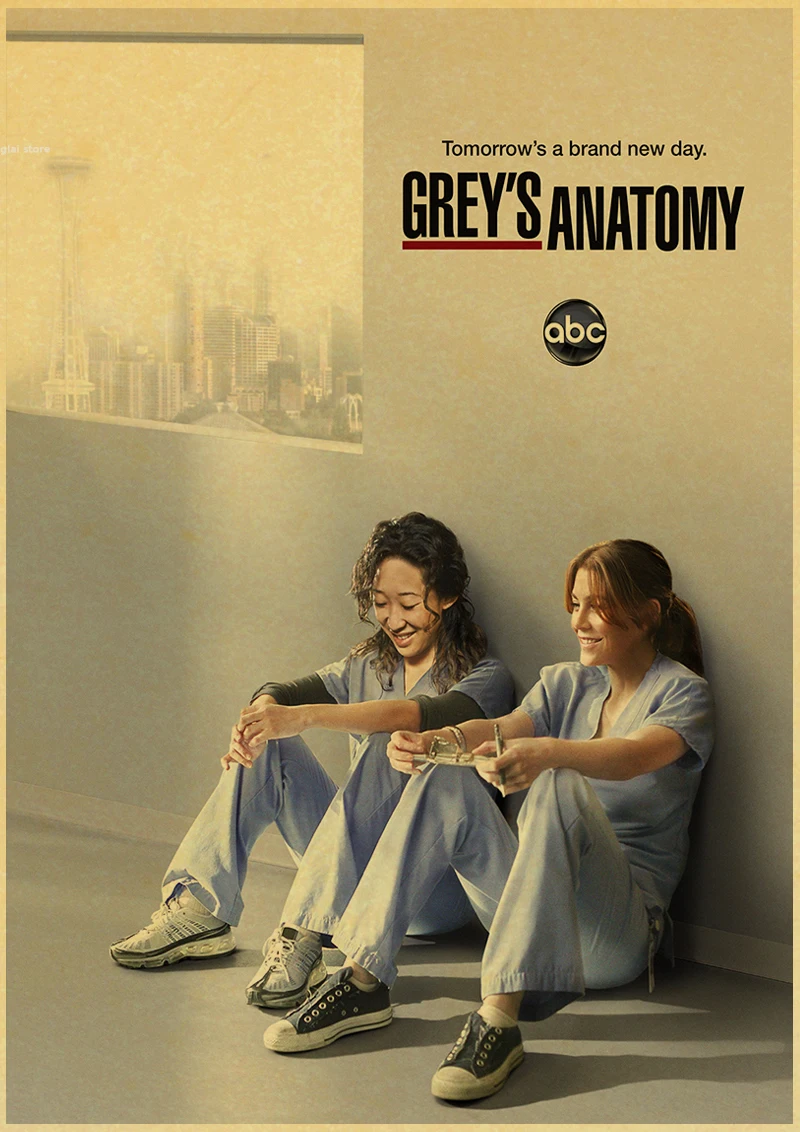 Greys Anatomy ТВ-шоу замечательный ретро постер винтажный Декор для спальни Наклейка на стену - Цвет: A054