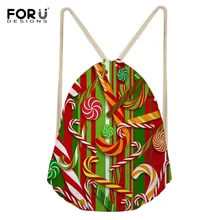 FORUDESIGNS веселая Рождественская сумка-кисет Женская конфетная сумка студенческий рюкзак сумка для хранения в путешествии карман кошелек lona 41*34 см
