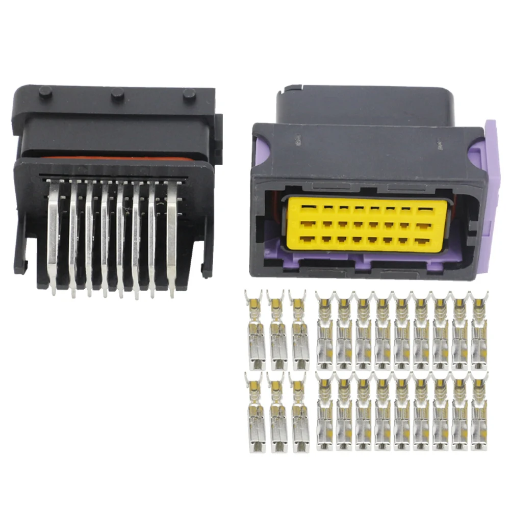 

24-контактный Черный Автомобильный модифицированный разъем для компьютера, модифицированный разъем с клеммой Φ-10/21 24 P автомобильный разъем