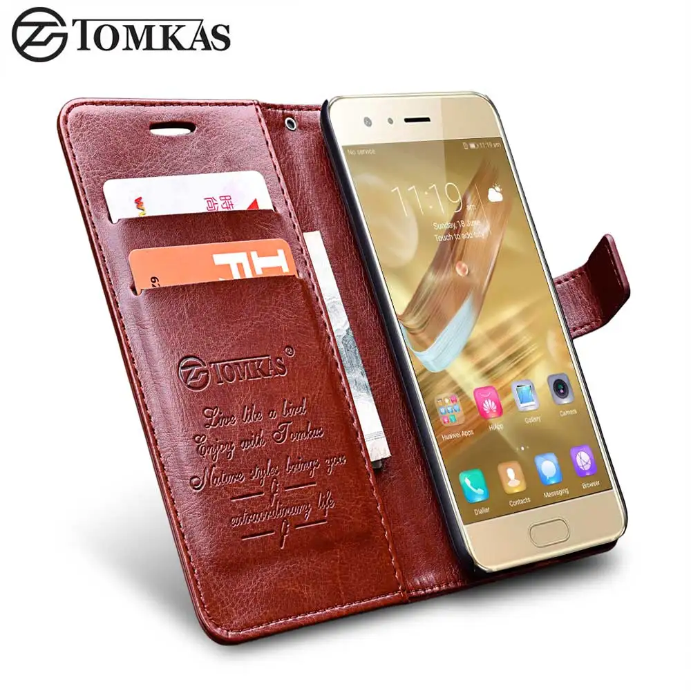 Honor 9 чехол на TOMKAS Винтаж PU кожаный кошелек с застежкой Чехол для huawei Телефон Сумка