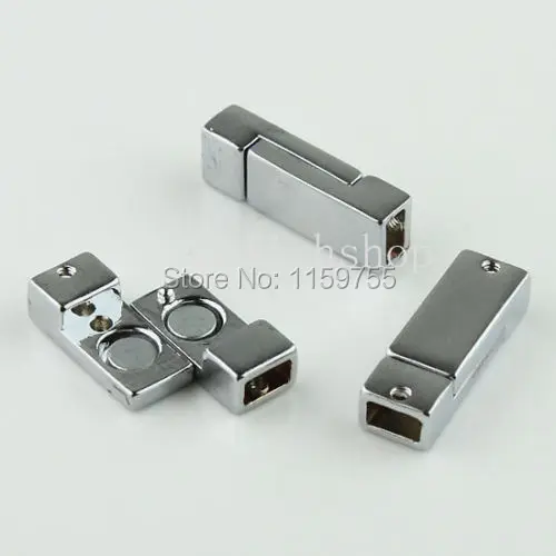 

30PCS RECTANGLE CONNECTOR FINDINGS MAGNETIC CLASPS FOR LEATHER BRACELET