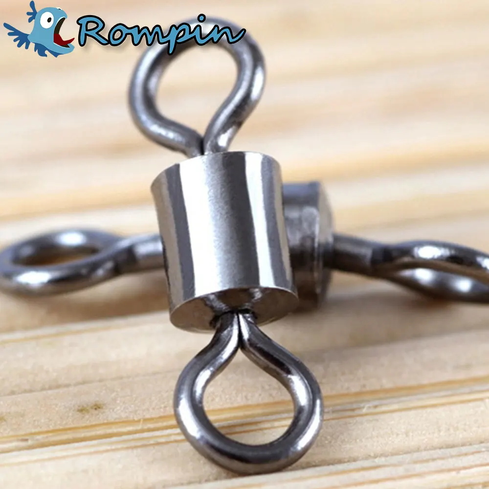 Rompin 50 قطعة شكل الفولاذ المقاوم للصدأ الكرة تحمل الصيد المتداول يدور خواتم الصلبة موصل السحر الصيد معالجة
